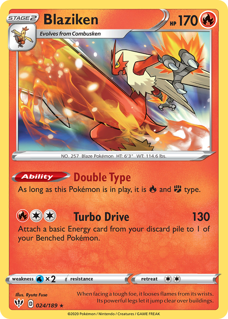 Blaziken (024/189) [Sword & Shield: Darkness Ablaze] | Deep Dive Games St. Marys