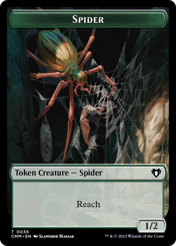 Wurm // Spider Double-Sided Token [Commander Masters Tokens] | Deep Dive Games St. Marys
