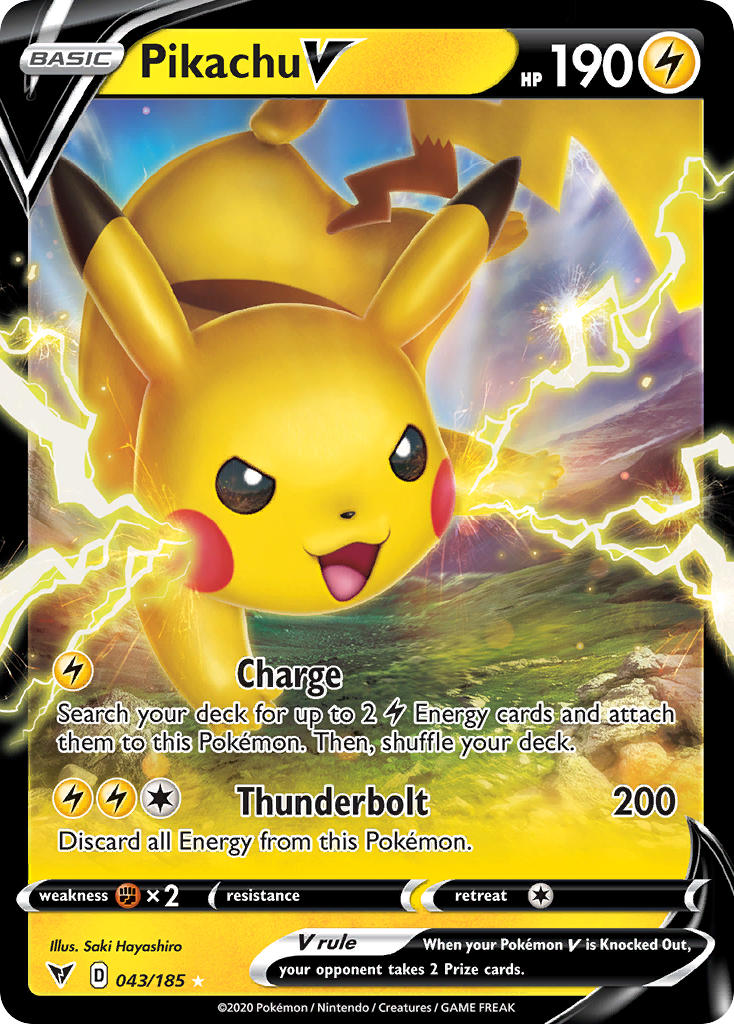 Pikachu V (043/185) [Sword & Shield: Vivid Voltage] | Deep Dive Games St. Marys