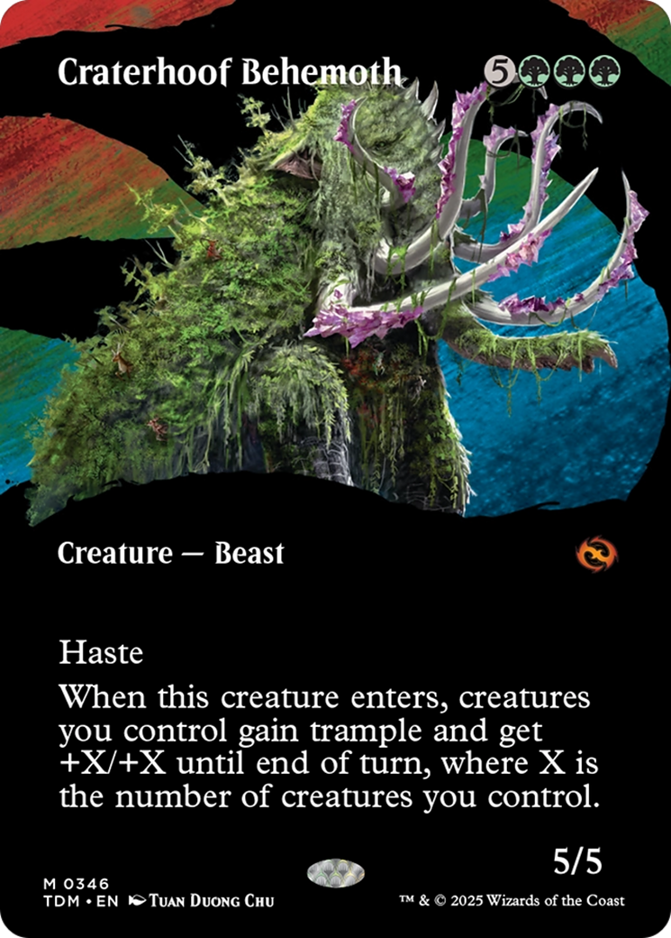 Craterhoof Behemoth (Borderless) [Tarkir: Dragonstorm] | Deep Dive Games St. Marys