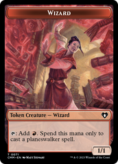Chandra, Torch of Defiance Emblem // Wizard Double-Sided Token [Commander Masters Tokens] | Deep Dive Games St. Marys