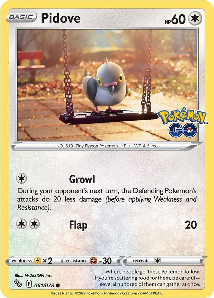Pidove (061/078) [Pokémon GO] | Deep Dive Games St. Marys