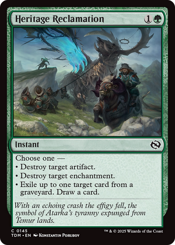 Heritage Reclamation [Tarkir: Dragonstorm] | Deep Dive Games St. Marys