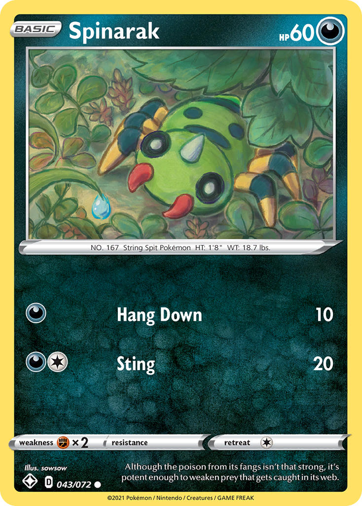 Spinarak (043/072) [Sword & Shield: Shining Fates] | Deep Dive Games St. Marys