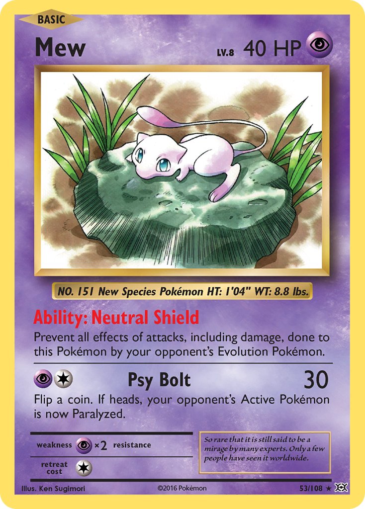 Mew (53/108) (Theme Deck Exclusive) [XY: Evolutions] | Deep Dive Games St. Marys