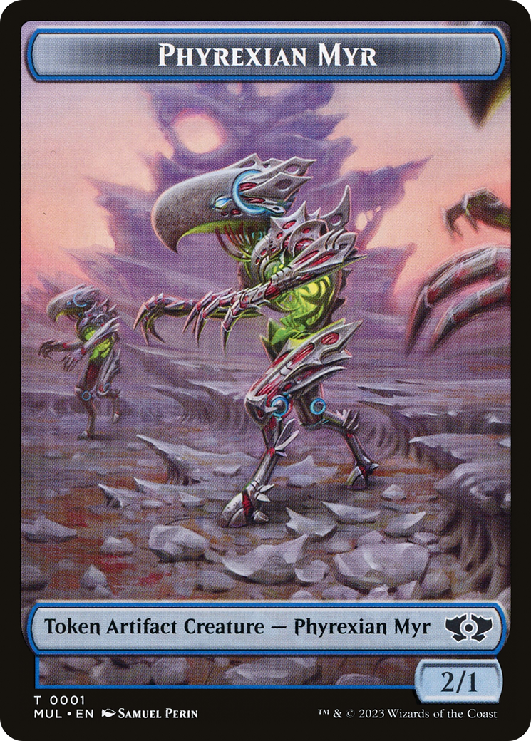 Phyrexian Myr // Dinosaur Double-Sided Token [March of the Machine Tokens] | Deep Dive Games St. Marys