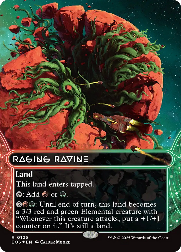 Raging Ravine (0125) (Borderless) (Galaxy Foil) [Edge of Eternities: Stellar Sights] | Deep Dive Games St. Marys