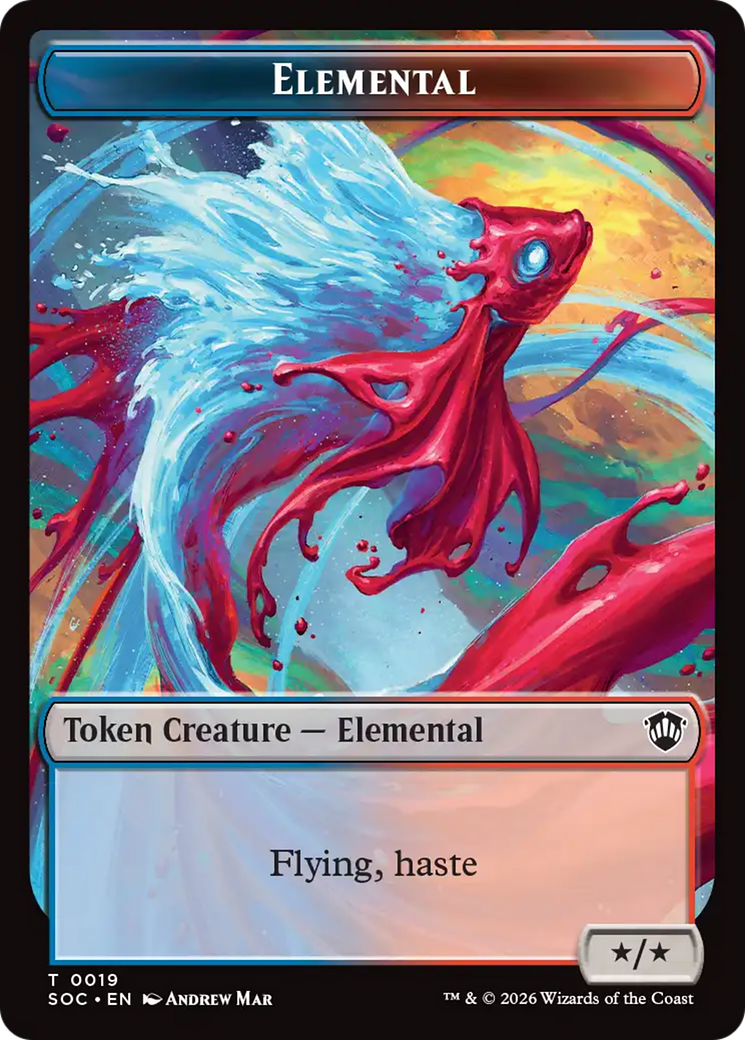 Dragon Illusion // Elemental (0019) Double-Sided Token [Secrets of Strixhaven Commander Tokens] | Deep Dive Games St. Marys