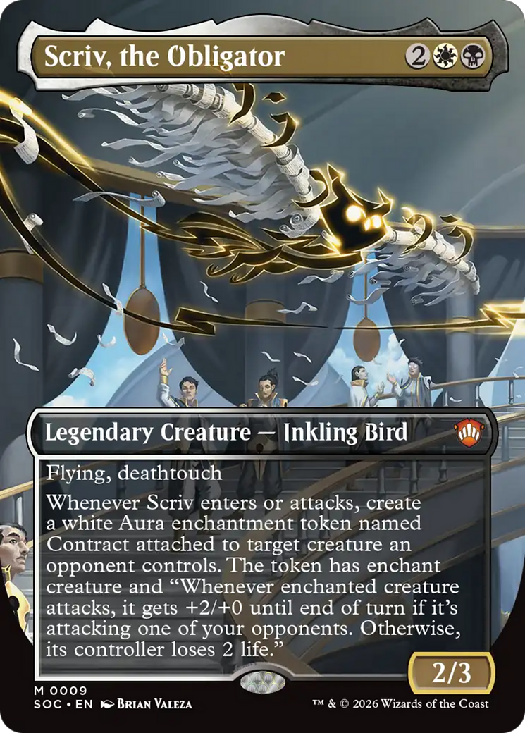 Scriv, the Obligator (Borderless) [Secrets of Strixhaven Commander] | Deep Dive Games St. Marys
