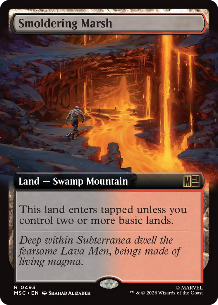 Smoldering Marsh (Extended Art) [Marvel Super Heroes Commander] | Deep Dive Games St. Marys