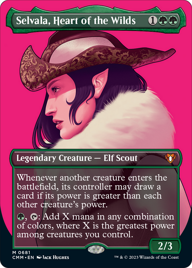 Selvala, Heart of the Wilds (Borderless Profile) [Commander Masters] | Deep Dive Games St. Marys
