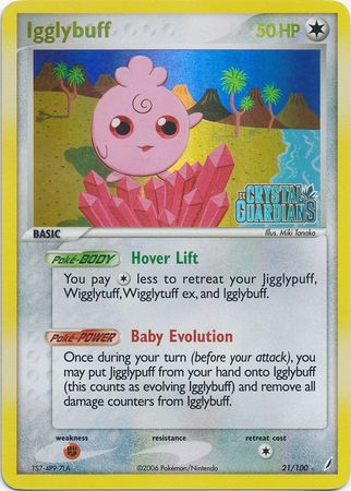 Igglybuff (21/100) (Stamped) [EX: Crystal Guardians] | Deep Dive Games St. Marys