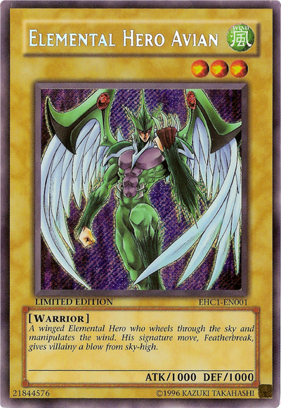 Elemental Hero Avian [EHC1-EN001] Secret Rare | Deep Dive Games St. Marys