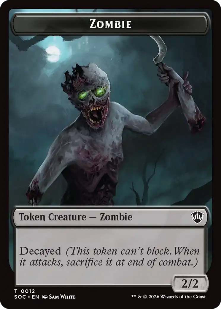 Snake // Zombie Double-Sided Token [Secrets of Strixhaven Commander Tokens] | Deep Dive Games St. Marys
