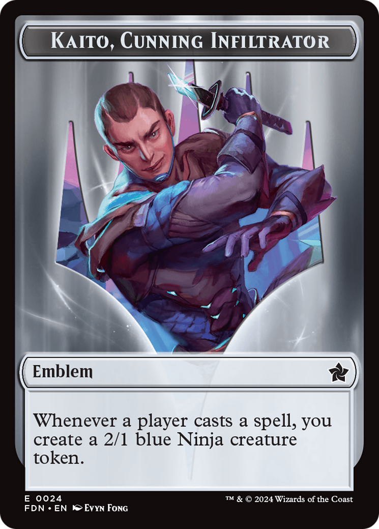 Emblem - Kaito, Cunning Infiltrator // Ninja Doubled-Sided Token [Foundations Tokens] | Deep Dive Games St. Marys
