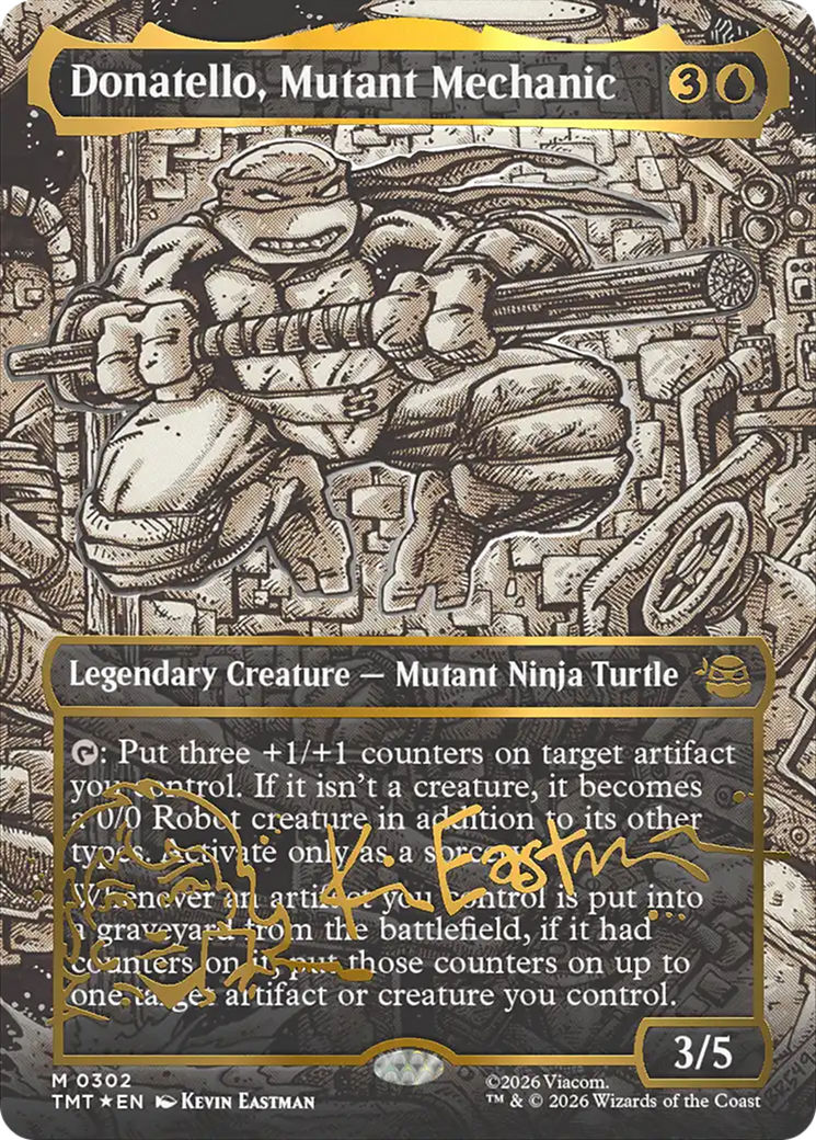 Donatello, Mutant Mechanic (Borderless) (Gold-Stamped Signature) [Teenage Mutant Ninja Turtles] | Deep Dive Games St. Marys