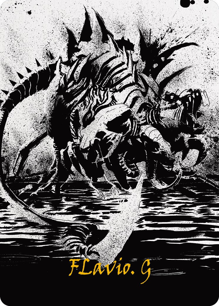 Karumonix, the Rat King Art Card (Gold-Stamped Signature) [Phyrexia: All Will Be One Art Series] | Deep Dive Games St. Marys
