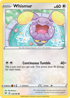 Whismur (135/185) [Sword & Shield: Vivid Voltage] | Deep Dive Games St. Marys