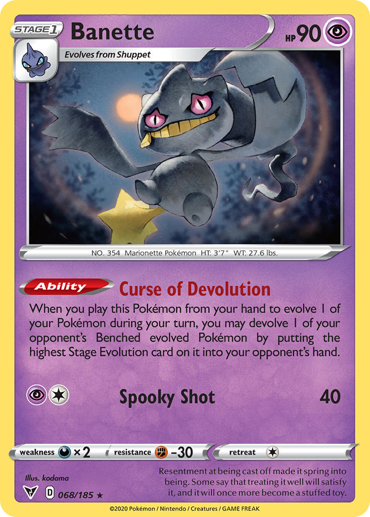 Banette (068/185) [Sword & Shield: Vivid Voltage] | Deep Dive Games St. Marys