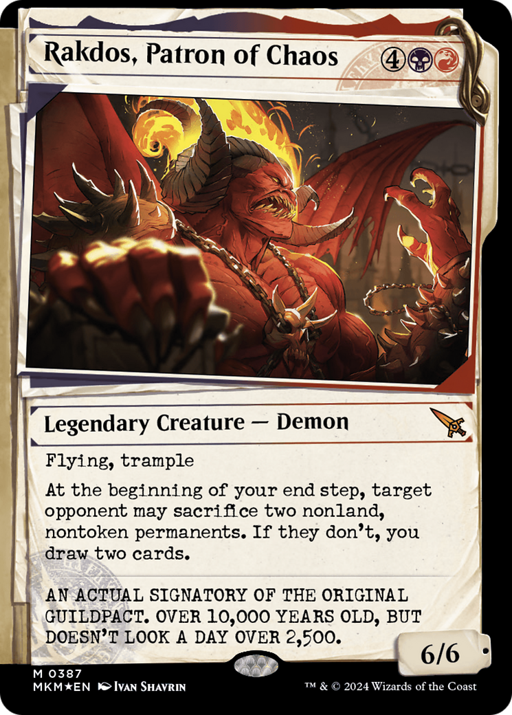 Rakdos, Patron of Chaos (Showcase) (Invisible Ink) [Murders at Karlov Manor] | Deep Dive Games St. Marys