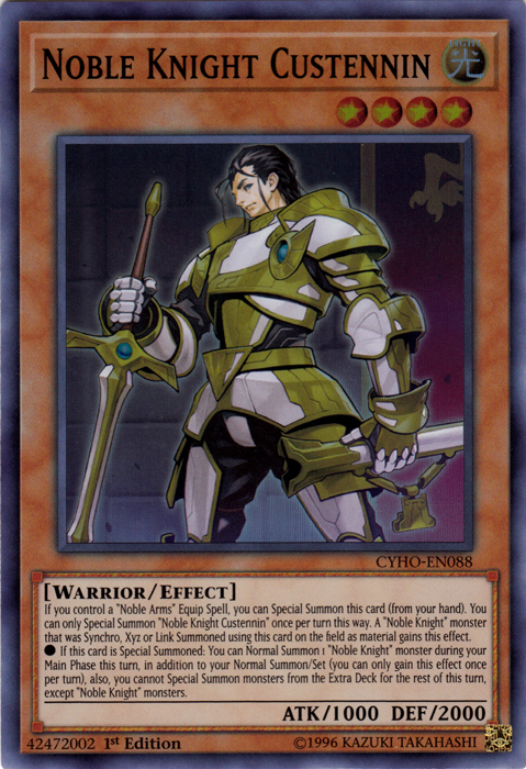 Noble Knight Custennin [CYHO-EN088] Super Rare | Deep Dive Games St. Marys