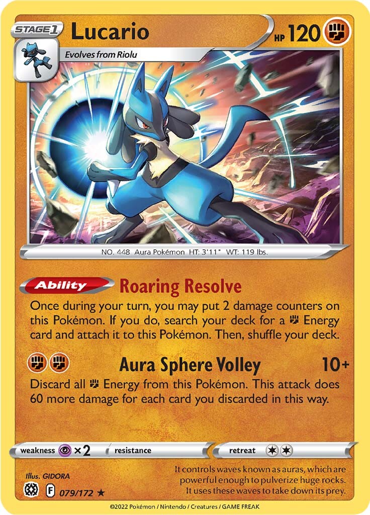 Lucario (079/172) (Theme Deck Exclusive) [Sword & Shield: Brilliant Stars] | Deep Dive Games St. Marys