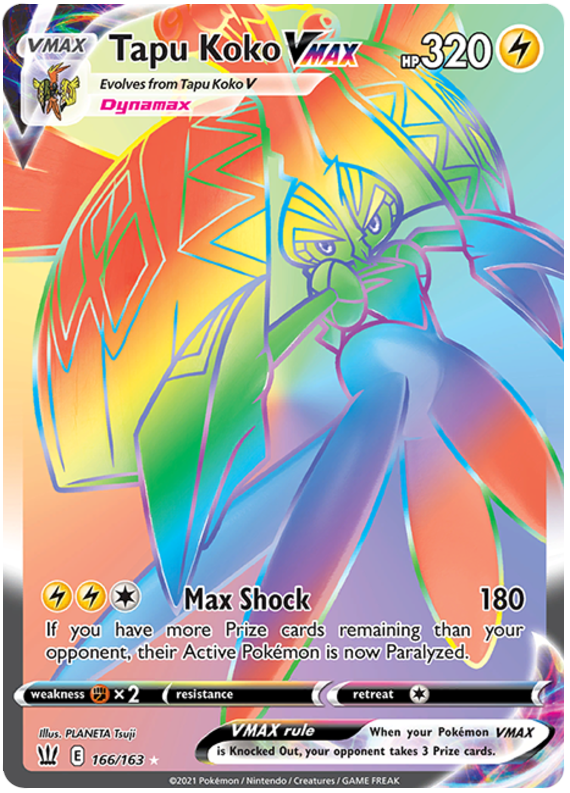Tapu Koko VMAX (166/163) [Sword & Shield: Battle Styles] | Deep Dive Games St. Marys