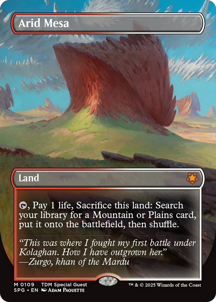 Arid Mesa (Borderless) [Tarkir: Dragonstorm Special Guests] | Deep Dive Games St. Marys