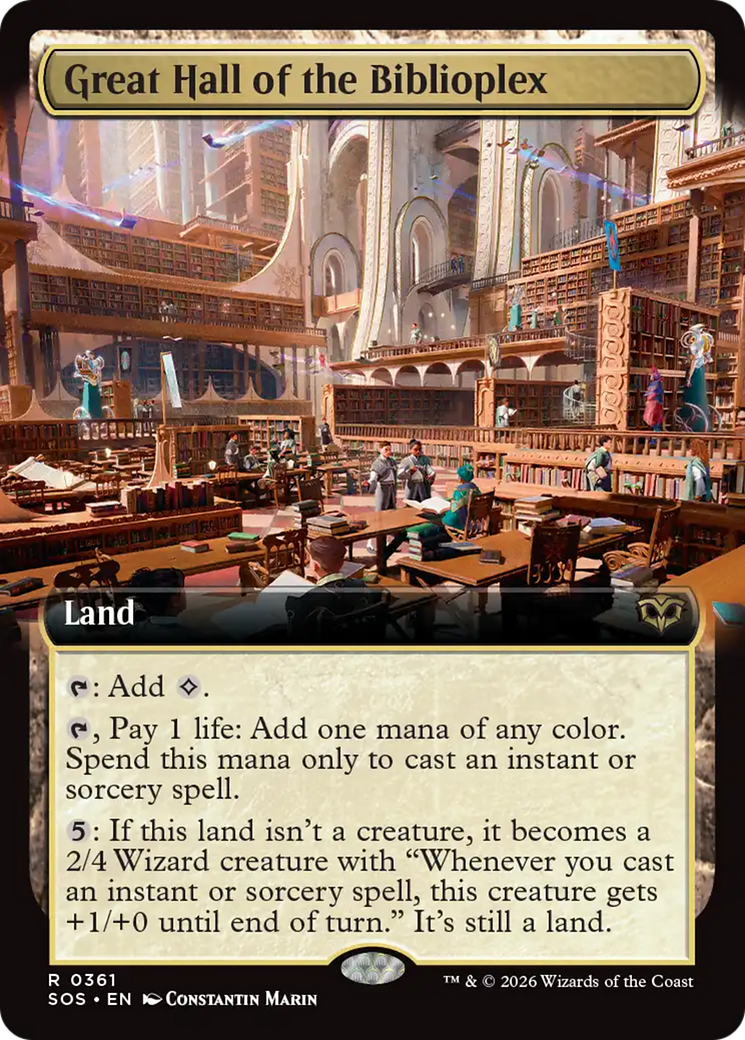 Great Hall of the Biblioplex (Extended Art) [Secrets of Strixhaven] | Deep Dive Games St. Marys