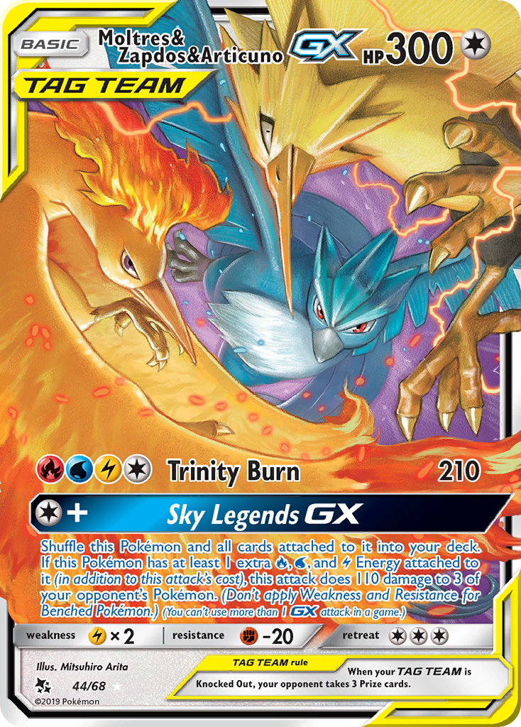 Moltres & Zapdos & Articuno GX (44/68) [Sun & Moon: Hidden Fates] | Deep Dive Games St. Marys
