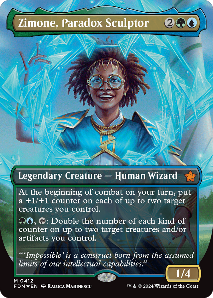 Zimone, Paradox Sculptor (Borderless) (Mana Foil) [Foundations] | Deep Dive Games St. Marys