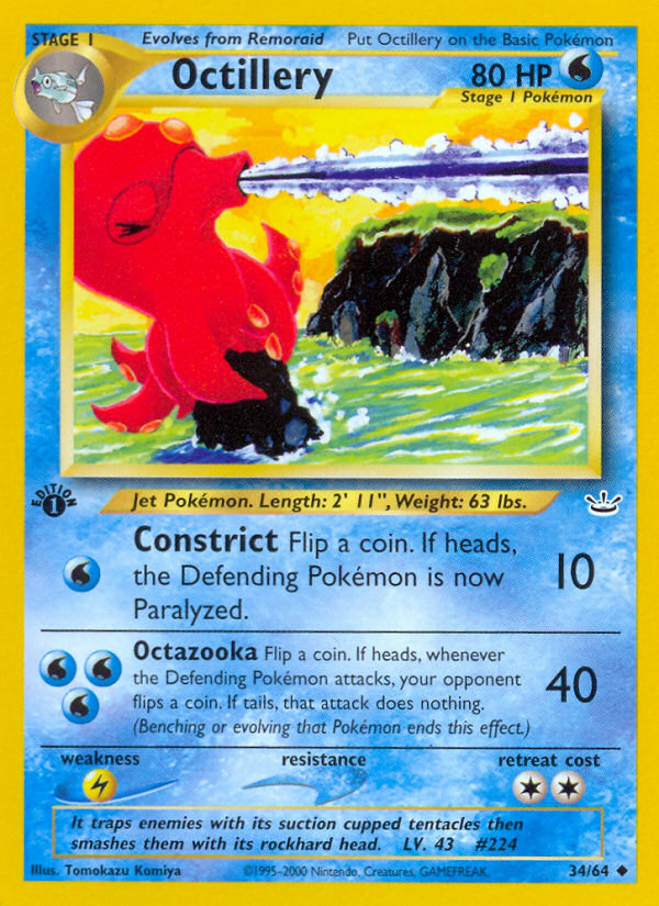 Octillery (34/64) [Neo Revelation 1st Edition] | Deep Dive Games St. Marys