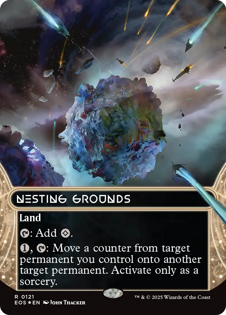 Nesting Grounds (0121) (Borderless) (Galaxy Foil) [Edge of Eternities: Stellar Sights] | Deep Dive Games St. Marys