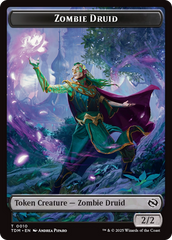 Salamander Warrior // Zombie Druid Double-Sided Token [Tarkir: Dragonstorm Commander Tokens] | Deep Dive Games St. Marys