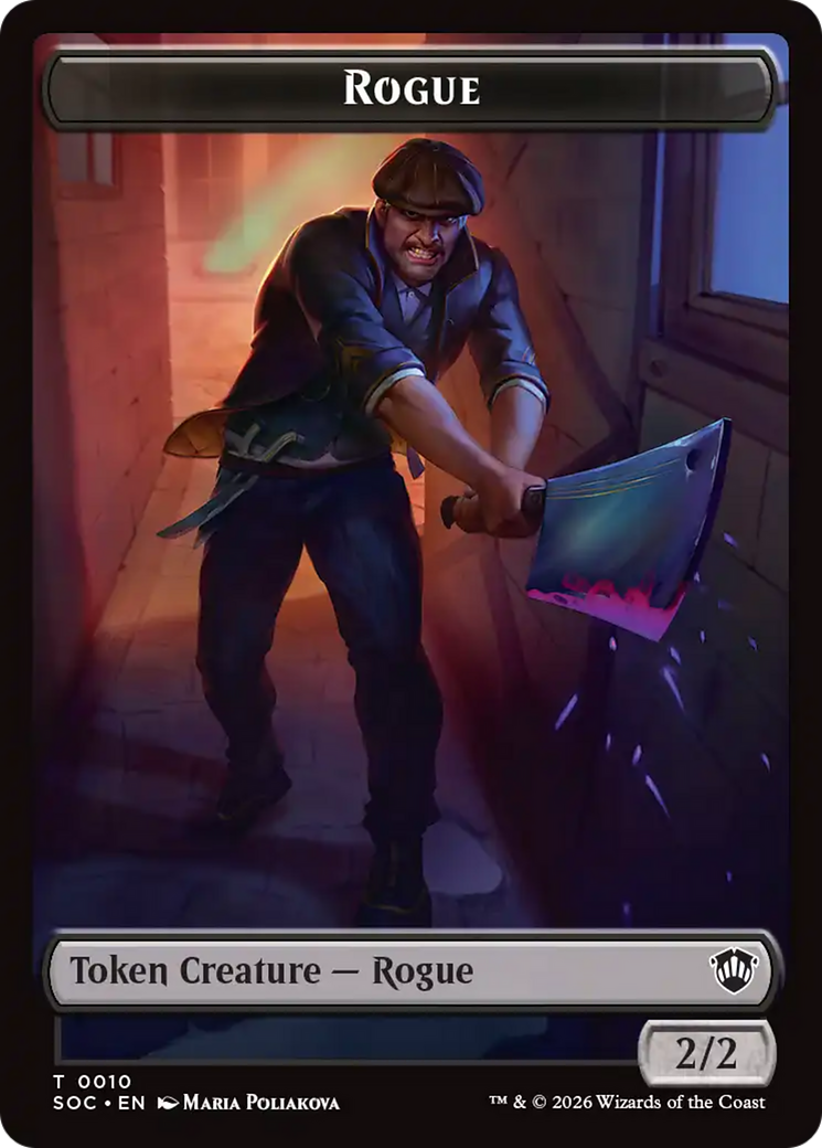 Spirit (0025) // Rogue Double-Sided Token [Secrets of Strixhaven Commander Tokens] | Deep Dive Games St. Marys