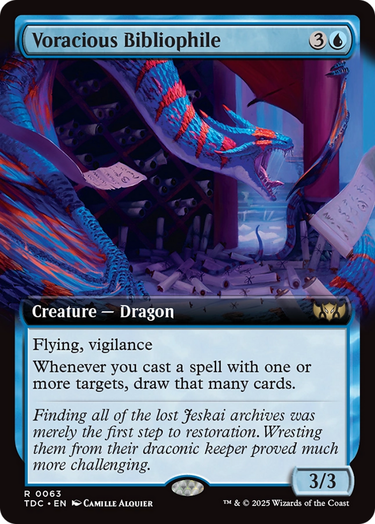 Voracious Bibliophile (Extended Art) [Tarkir: Dragonstorm Commander] | Deep Dive Games St. Marys