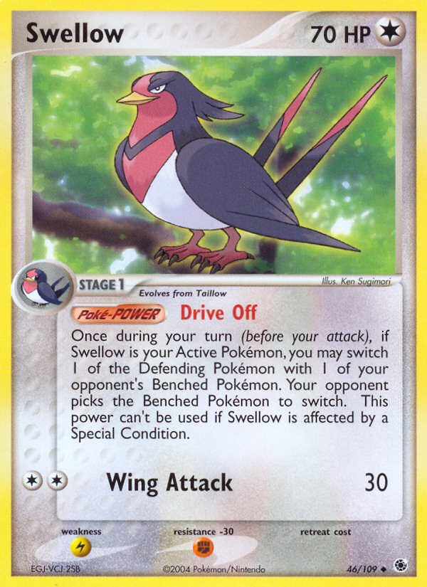 Swellow (46/109) [EX: Ruby & Sapphire] | Deep Dive Games St. Marys