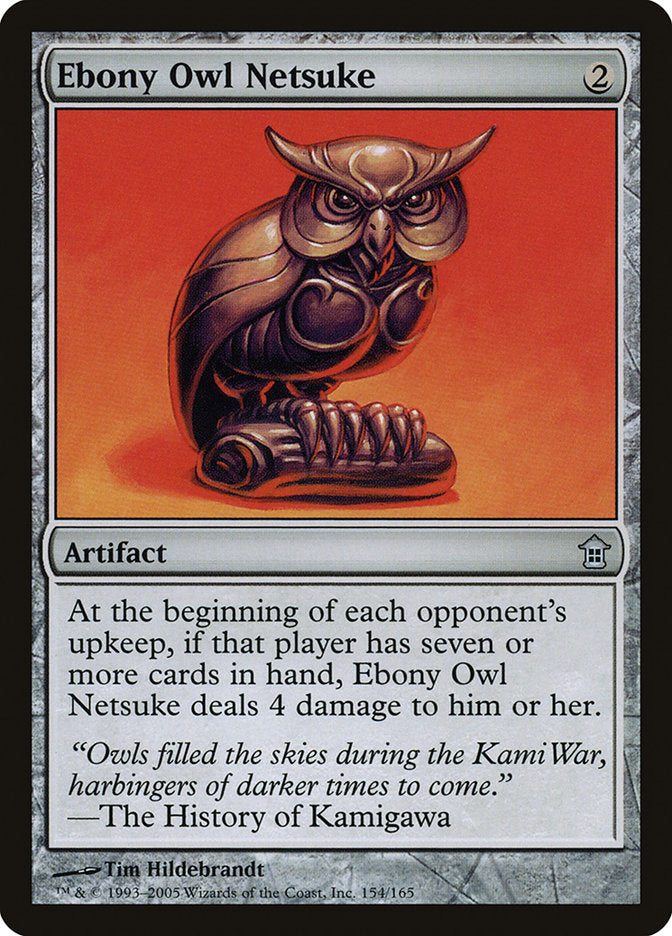 Ebony Owl Netsuke [Saviors of Kamigawa] | Deep Dive Games St. Marys