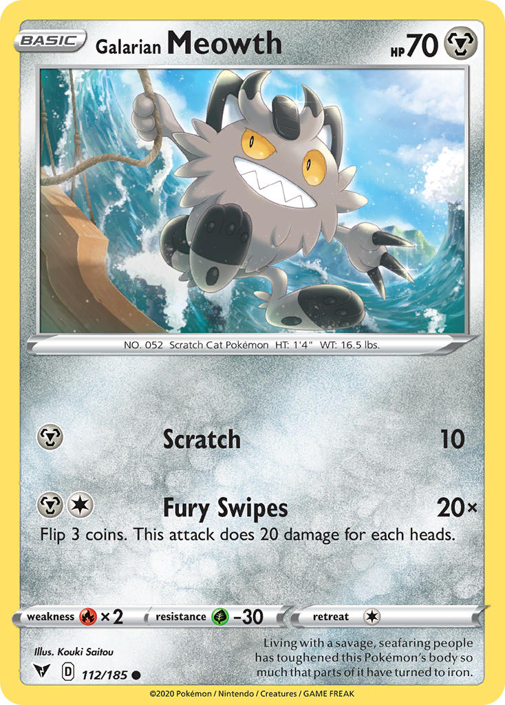 Galarian Meowth (112/185) [Sword & Shield: Vivid Voltage] | Deep Dive Games St. Marys
