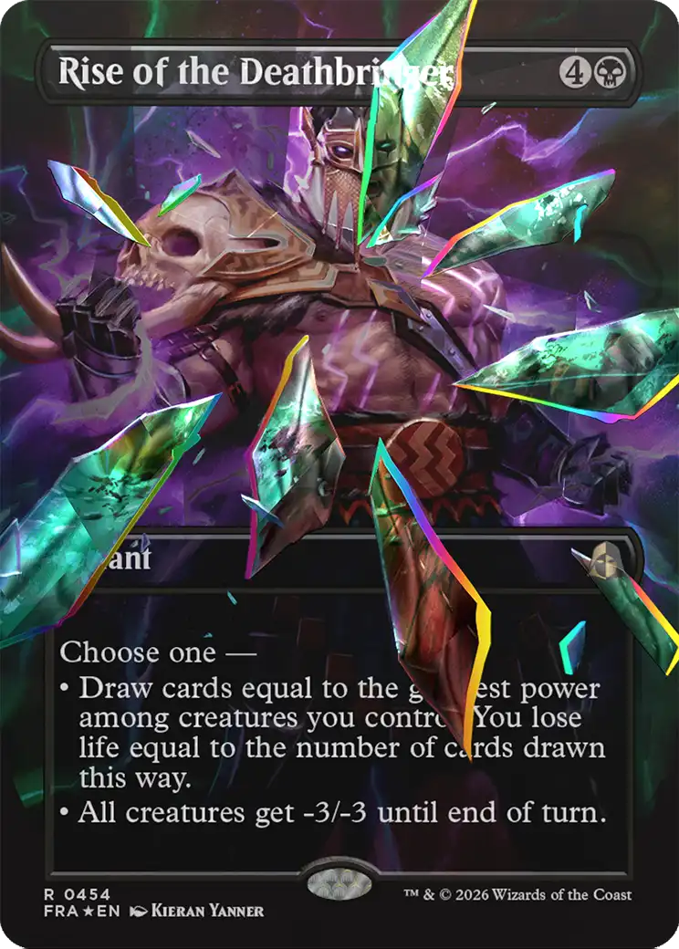 Rise of the Deathbringer (Borderless) (Facet Foil) [Reality Fracture] | Deep Dive Games St. Marys