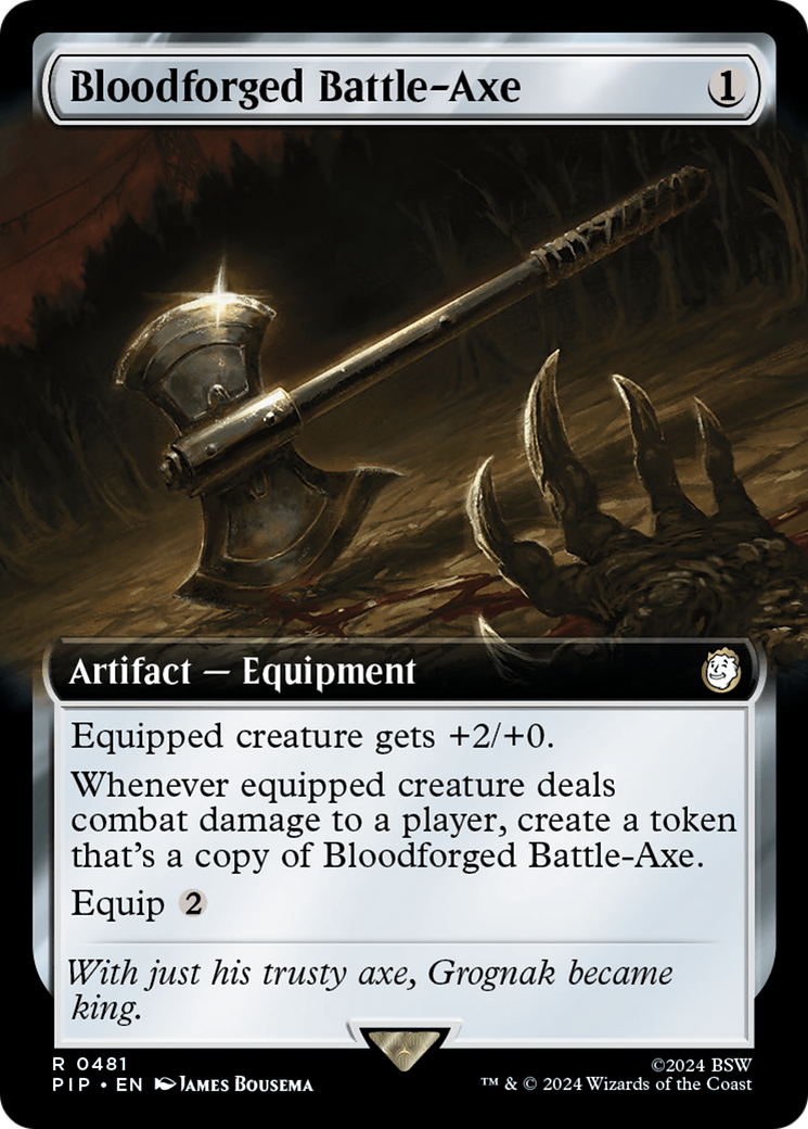 Bloodforged Battle-Axe (Extended Art) [Fallout] | Deep Dive Games St. Marys