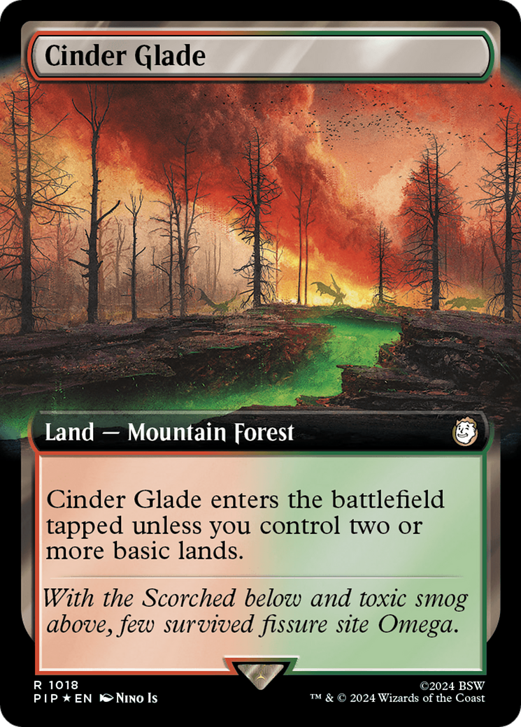 Cinder Glade (Extended Art) (Surge Foil) [Fallout] | Deep Dive Games St. Marys