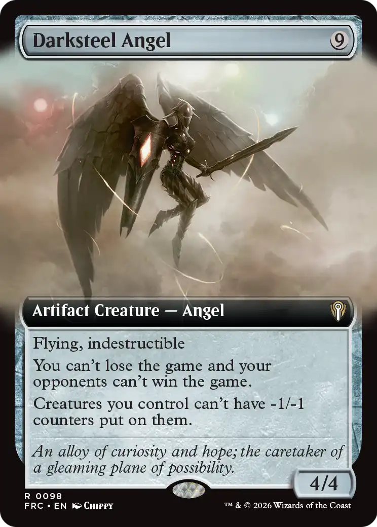 Darksteel Angel (Extended Art) [Reality Fracture Commander] | Deep Dive Games St. Marys