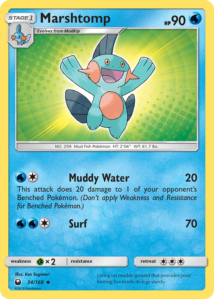 Marshtomp (34/168) [Sun & Moon: Celestial Storm] | Deep Dive Games St. Marys