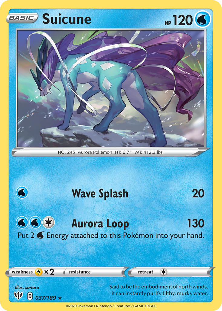 Suicune (037/189) (Theme Deck Exclusive) [Sword & Shield: Darkness Ablaze] | Deep Dive Games St. Marys