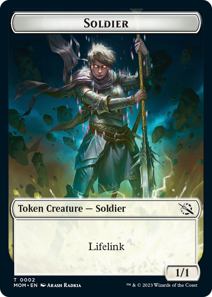 Soldier // Dinosaur Double-Sided Token [March of the Machine Tokens] | Deep Dive Games St. Marys