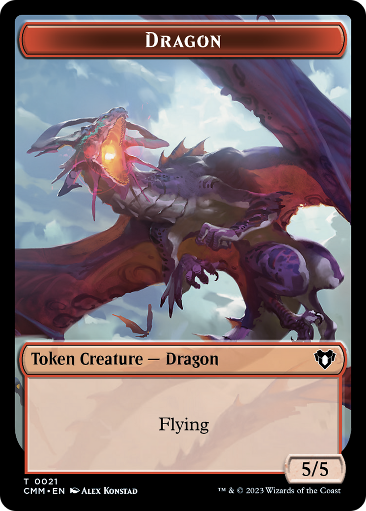 Dragon Token (21) [Commander Masters Tokens] | Deep Dive Games St. Marys