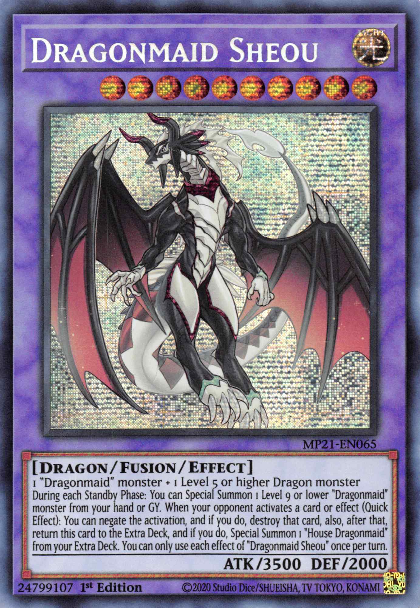 Dragonmaid Sheou [MP21-EN065] Prismatic Secret Rare | Deep Dive Games St. Marys