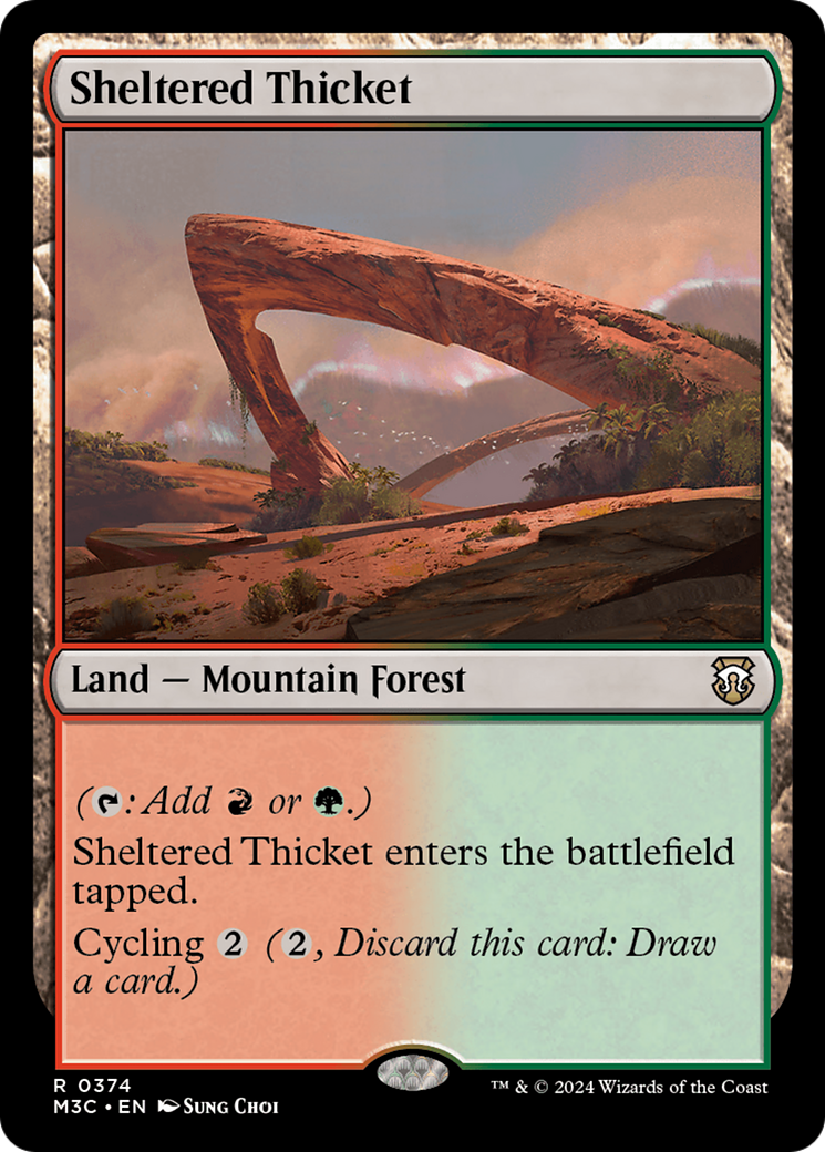 Sheltered Thicket (Ripple Foil) [Modern Horizons 3 Commander] | Deep Dive Games St. Marys