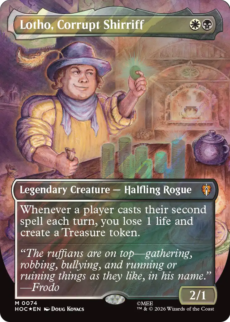 Lotho, Corrupt Shirriff (Borderless) (Surge Foil) [The Hobbit: Eternal-Legal] | Deep Dive Games St. Marys